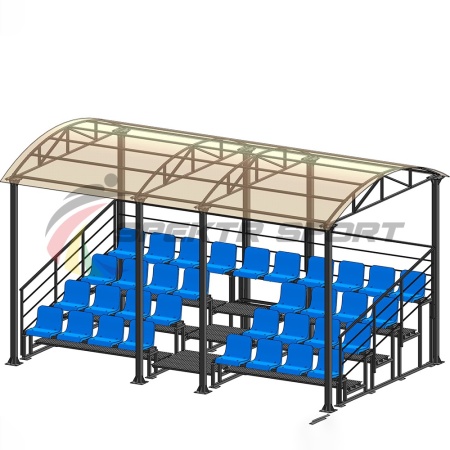 Купить Трибуна для зрителей 4 ряда на 34 места с навесом и перилами в Андреаполе 